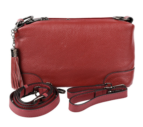 Poseta casual, dama, ADA SHOES, 8626, bordo, piele naturala